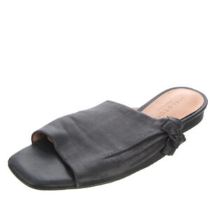 Halston Heritage Lorraine Women's Black Slides Sanals Shoes Size 8.5 Leather